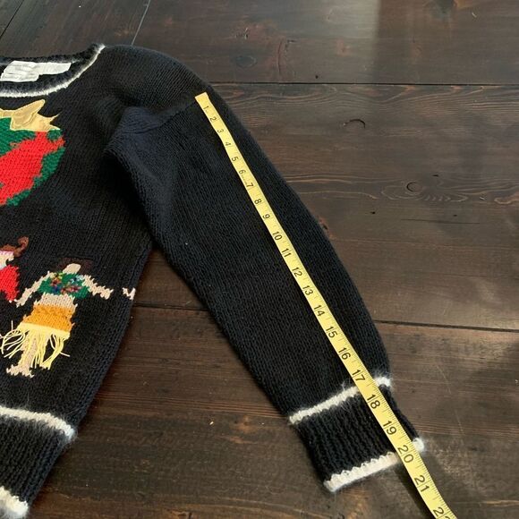 Vintage Sweater by Marisa Christina hand knitted Holiday Sweater size L - Picture 4 of 8